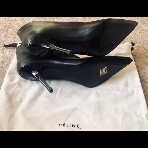 Celine Pointed Toe Leather Ankle Booties - Picture 5 of 6